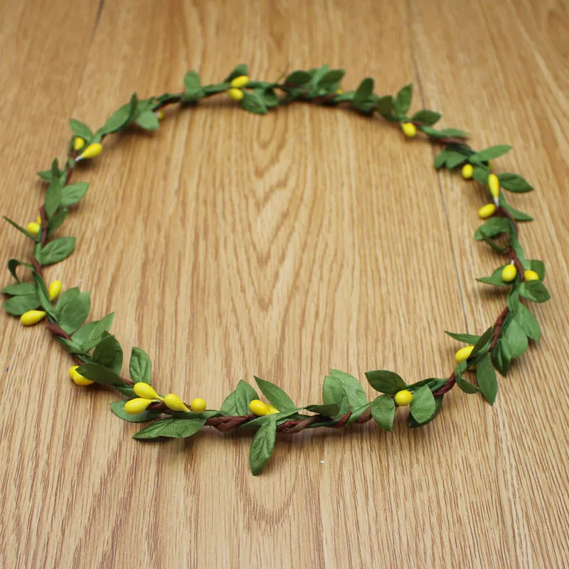 

10pcs/lot Party Flower Hairbands Plastic Berry Cloth Leaves Headwear For Bride Wedding Wear