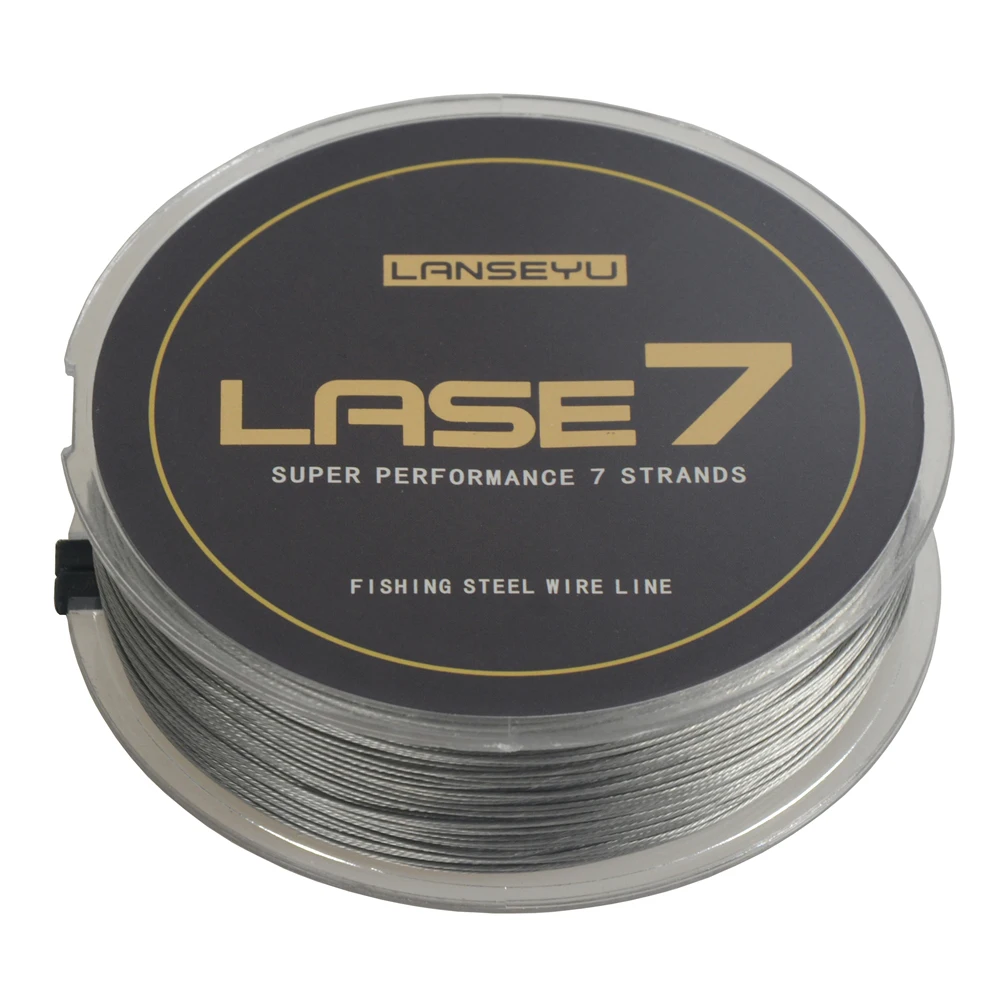 LANSEYU 100M 7 Strands Stainless Steel Wire Fishing line Wire Trace with Coating Wire Leader Coating Jigging Wire Lead Fish Line