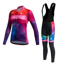 Miloto Women Cycling Jersey long Bicycle Cycling Clothing Bike Wear Shirt Maillot Ropa Ciclismo Bib Pants Breathable #562
