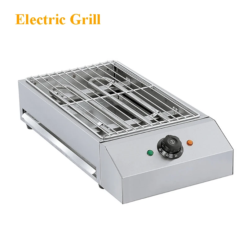 Commercial Bench Electric Grill Stainless Steel Smokeless Bbq Grilling