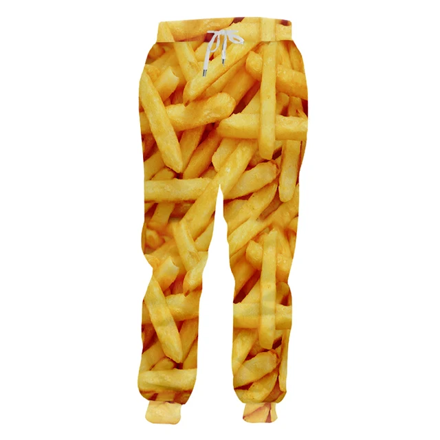 Jogger Pants Men Fashion Loose Food 3D Sweat Pants Print French Fries