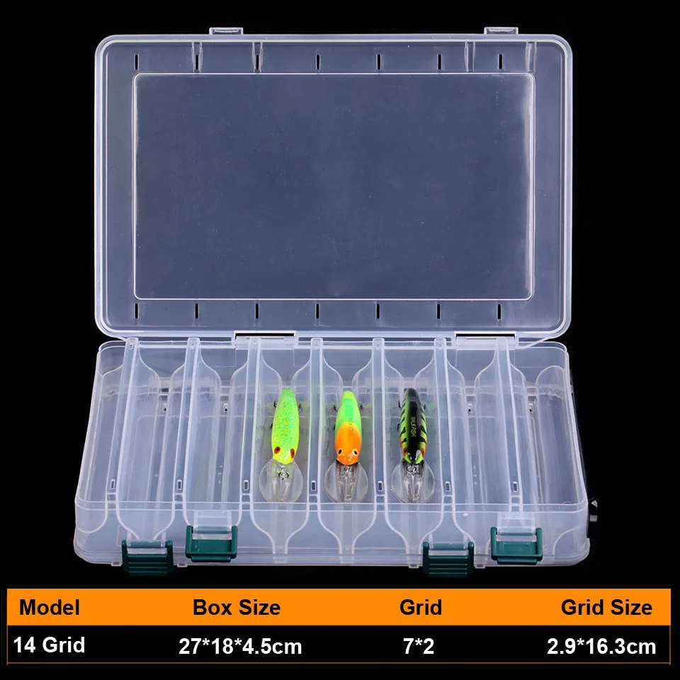 WALK FISH высокое качество коробка для рыболовных снастей для биатов пластиковая коробка для хранения приманки двухсторонние отсеки муха Карп рыболовные снасти