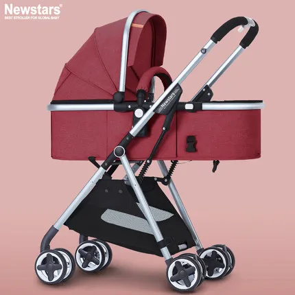 Newstars/легкая прогулочная коляска с высоким пейзажем, может лежать в сложенном виде, двусторонняя ударная детская коляска, детская коляска - Цвет: B6
