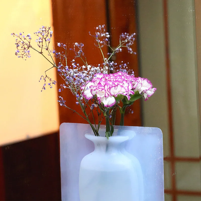 Украшение для дома Волшебные силиконовые резиновые наклейки на стеклянную стену Волшебная настенная ваза наклейки на холодильник Декор холодильника
