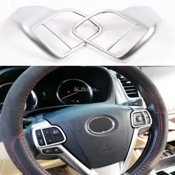 2 шт. ABS руль кнопки крышка планки для Toyota Highlander 2015 стайлинга автомобилей Авто аксессуары интерьера пайетки