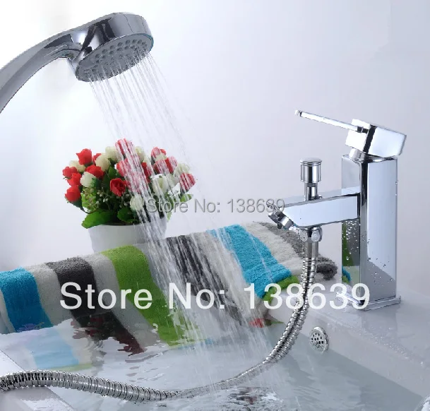 Modern Style Pull Out Faucet Chrome Water Power Swivel Kitchen Basin Sink Mixers Taps,Single Handle Polished thickening Faucet