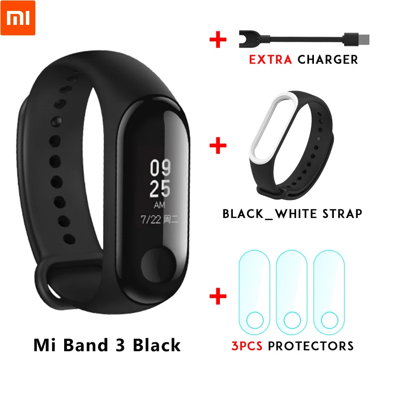 Xiaomi mi Band 3 mi band 3 для Android IOS фитнес-трекер монитор сердечного ритма 0,78 ''OLED дисплей тачпад Bluetooth 4,2 - Цвет: Mi band 3 n strap