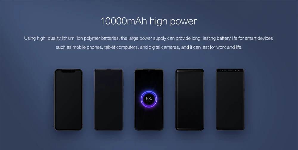 Xiaomi 10000 мАч беспроводной внешний аккумулятор 10 Вт Qi Быстрое беспроводное зарядное устройство 5 В/3 А usb type C портативный внешний аккумулятор для телефона можно взять в самолет