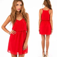 Сексуальные костюмы Новые новые шифоновые с v-образным вырезом Vestideo Европа и Америка Красный XL