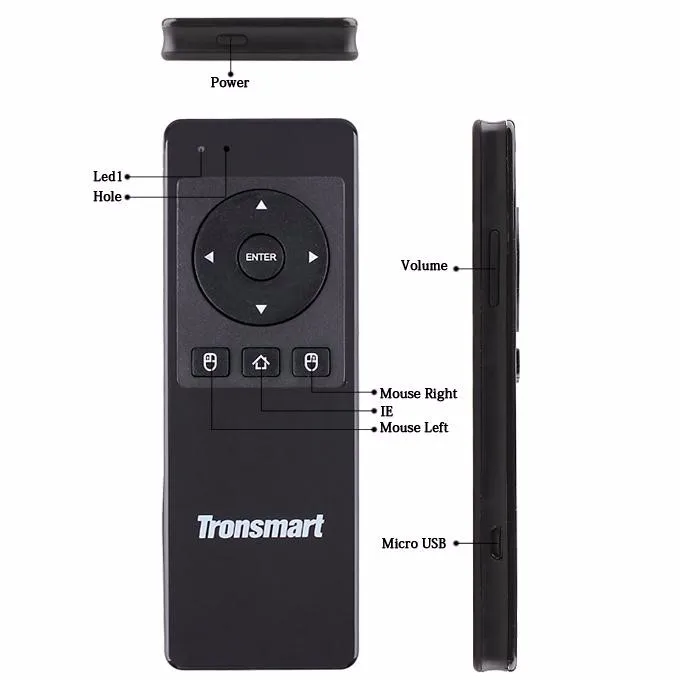 [Russian Optional] Tronsmart TSM-01 2.4GHz Wireless Keyboard Air Mouse Gaming Accessories for Computer Tablet PC Android TV Box (3)