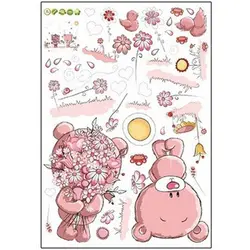 Розовый Кот Кролик цветок стены Стикеры для маленьких Обувь для девочек детей номеров Домашний Декор Мишка зонтик классе на стены
