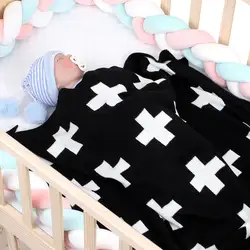 Вязаное детское одеяло для новорожденных хлопок мягкий ребенок тюрбан муслина крест младенческой коляски одеяло детское постельное белье