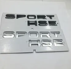 

5X New Matt silver Black SPORT HSE Large Letter Boot Badges Emblem Car Sticker for Range rover Land rover car stickers