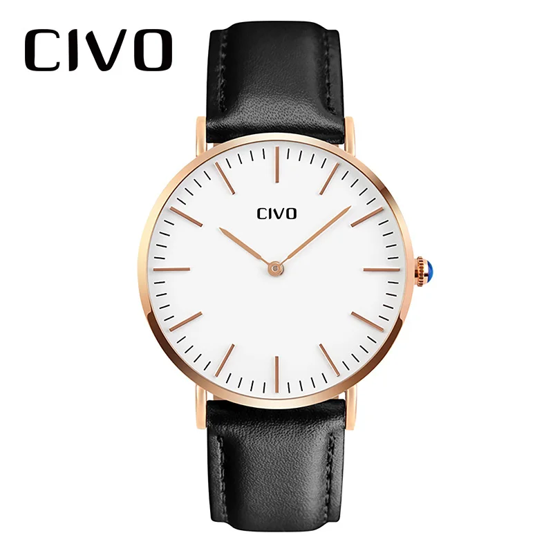 

Simple Ultra Thin Watch For Men CIVO Top Brand Relogio Masculino Waterproof Analogue Quartz Wrist Watch For Men Horloges Mannen
