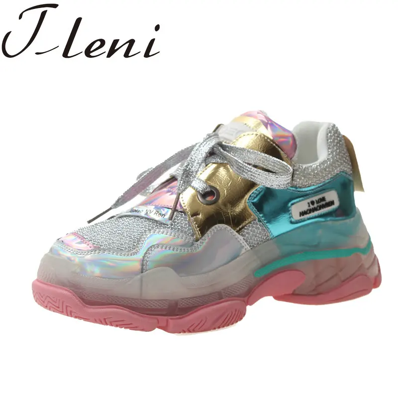 

Tleni Womens Sneakers Shoes Women Mixed Colors Shoes Pink Girl Dropshipping Fashion Lace Up Rubber Causal Sneakers Spring ZD-149