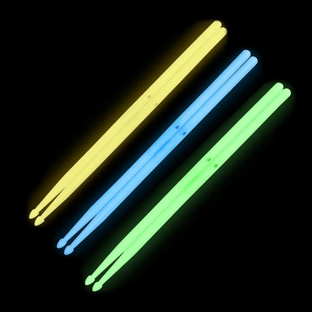 

One pair Luminous 5A Nylon Drum Sticks Colorful Glow Drumsticks Night Stage Performance Percussion Instruments Parts Accessories