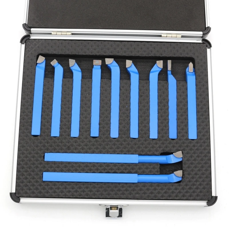 

11PCS Metal Carbide Lathe Tools Carbide Brazed Tipped Cutter Set For CNC Tools Bit Cutting Set Kits Welding Turning Tool Holder