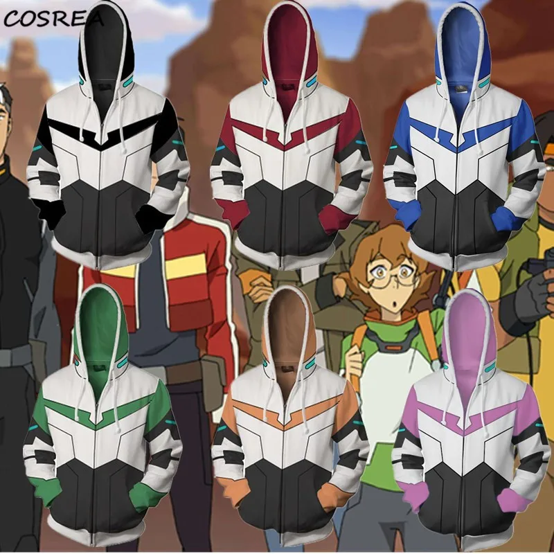 Voltron Rance КИТ Косплей-костюмы с капюшоном Lance куртка Voltron косплей для мужчин и женщин толстовки с капюшоном на молнии свитер с капюшоном