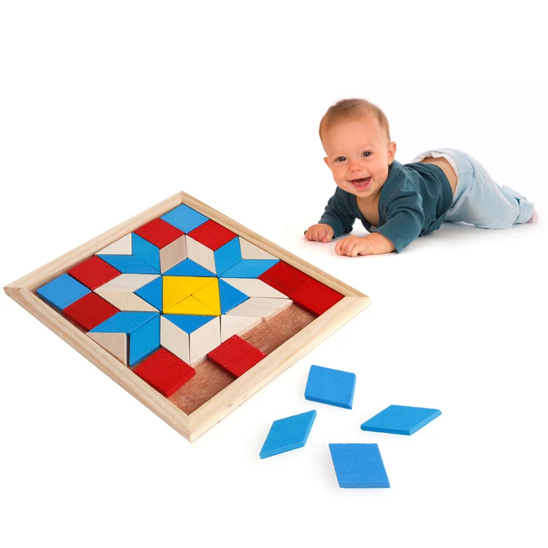 

New Geometry Tangrams Logic Brain Training Games IQ Wooden Puzzle Kids Toys Gifts
