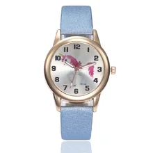 Kids Watches Cute Cartoon Unicorn Dial Leather Strap Wristwatch Girl Boy Ladies Digital Watch Children Quartz Watch Gifts Colck