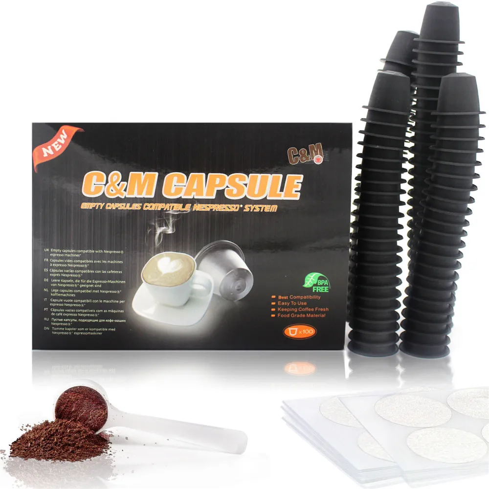 

Original Nespresso Capsule Machine Compatible Sticker Foils Lids 37mm with Disposable Coffee Pods 100pcs Gift Box DIY Tools