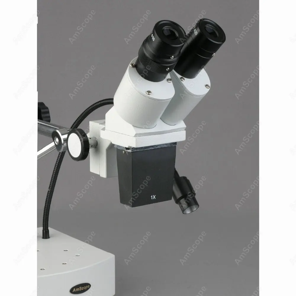 Бинокулярный стерео микроскоп AmScope 10X бинокулярный на стреле подставка + LED