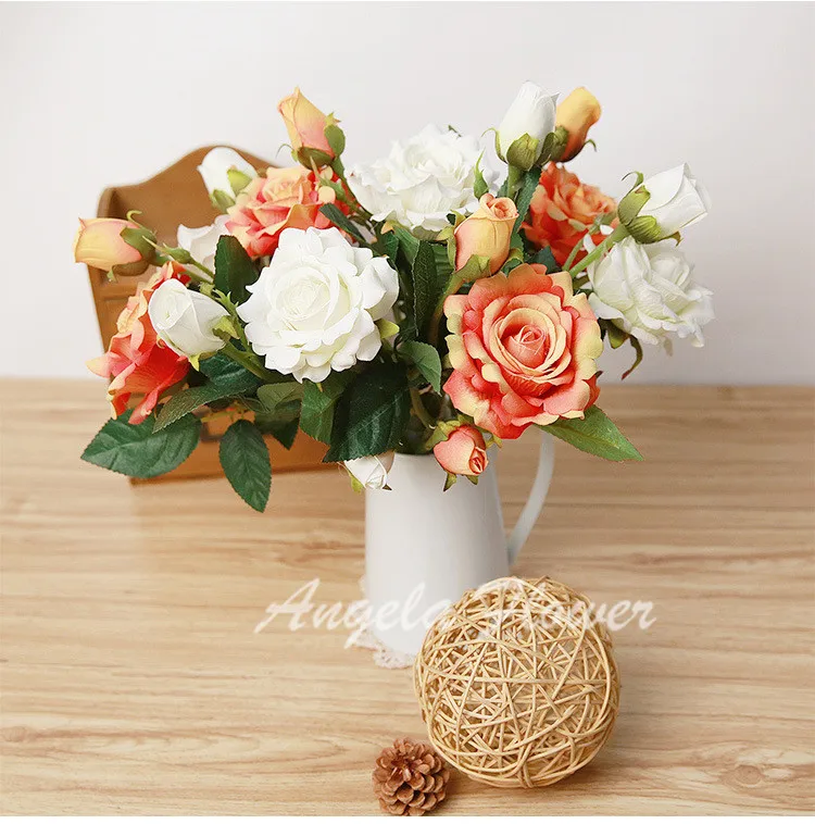 3 головки/Букет прекрасный ворсистый искусственный цветок роза Шелковый цветок Сделай Сам свадебный домашний садовый стол вечерние украшения Флорес искусственные цветы