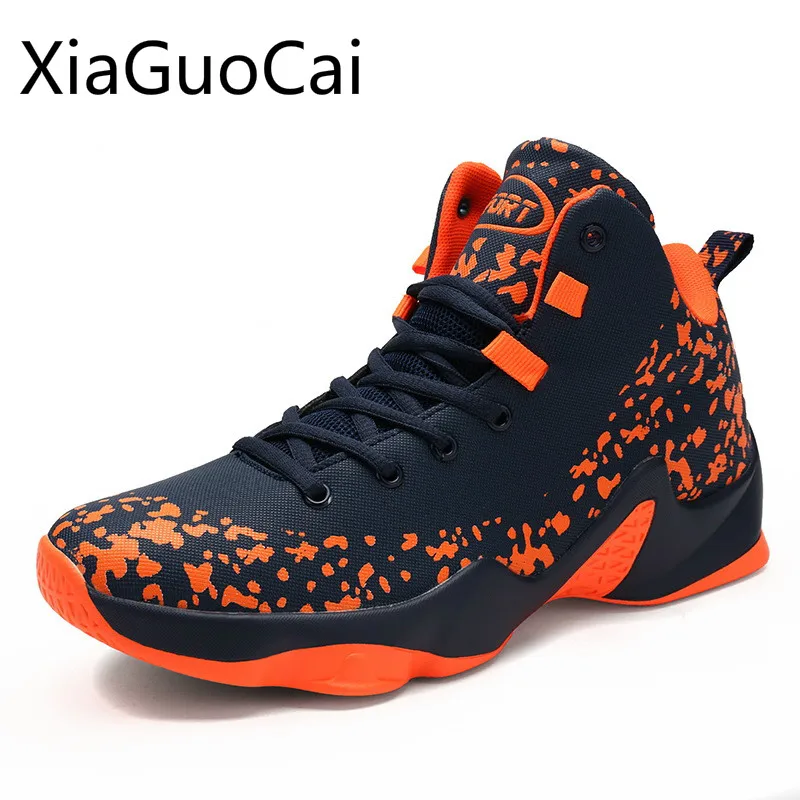 New Design Camouflage Painting Graffiti Men Basketball Shoes Lace Up