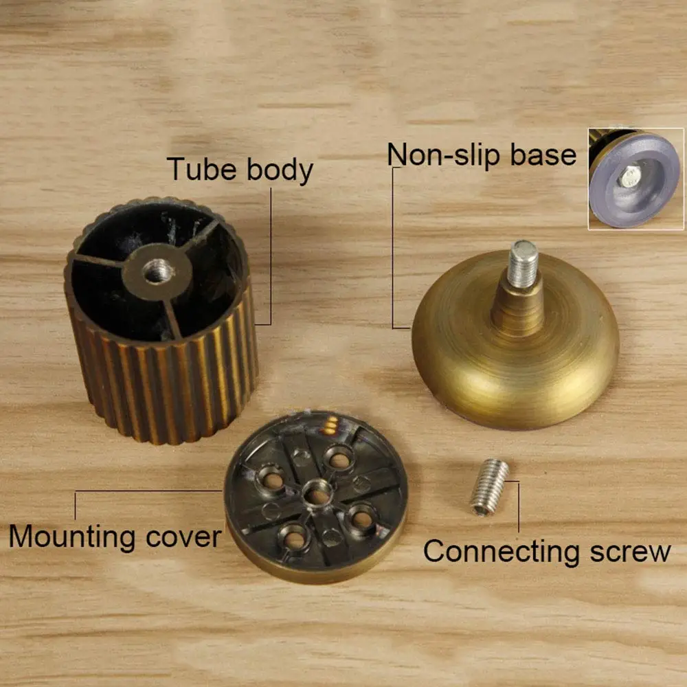 4 шт. мебельные ножки регулируемые металлические опорные ножки, полосатый античный медный стол и стул диван шкаф ноги Нескользящая