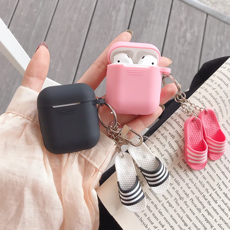 

Luxury sports brand 3D shoes keychain silicone Wireless Earphone Charging case for Apple AirPods 1 2 Bluetooth Box bag cover
