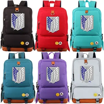 

2018 Anime Wings Attack on Titan Boy Girl School bag Women Bagpack Teenagers Schoolbags Canvas Men Student Backpack Packsack