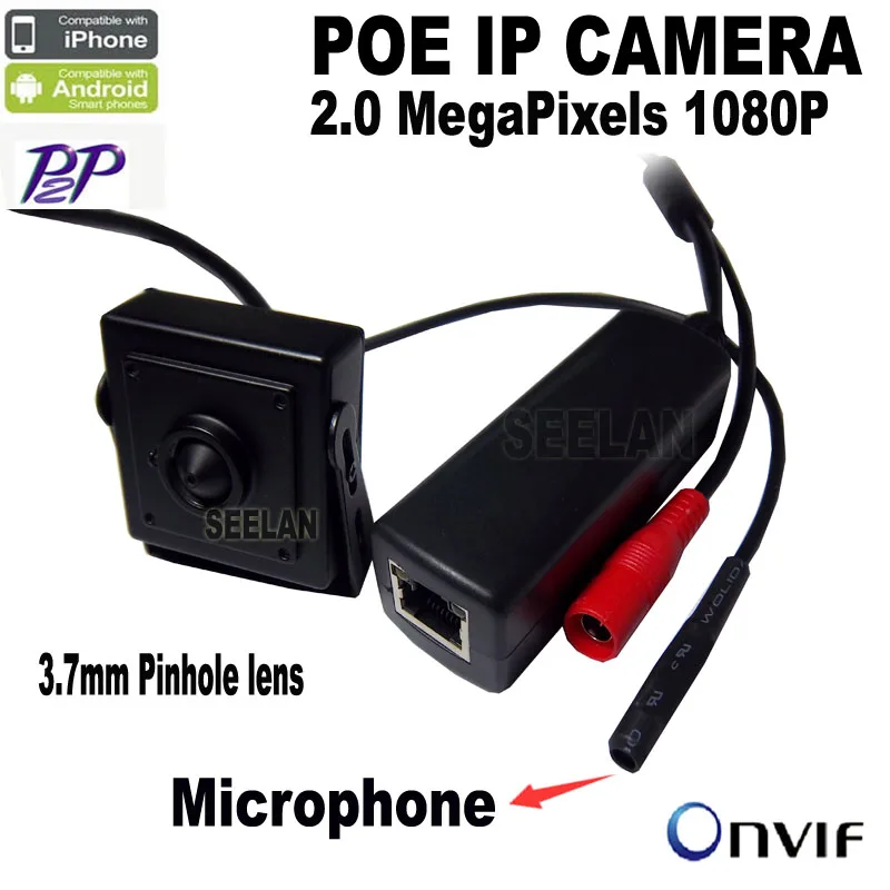 Vente 1080 p POE mini IP Caméra mini POE caméra Audio microphone caméra HD Réseau Support de Caméra P2P ONVIF, Puissance Over Ethernet