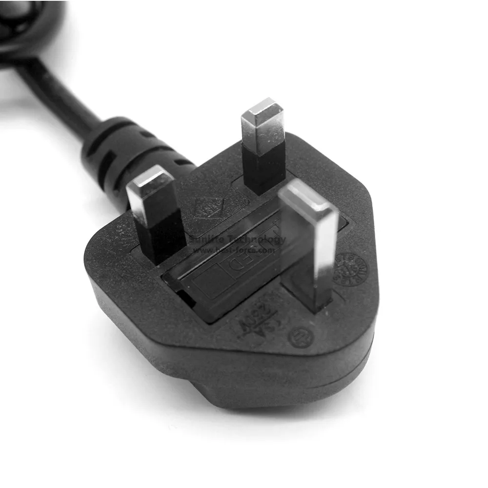 Электрический провод кабель питания вилка стандарта Великобритании с 1,5 м 1,8 м 250 в 18 16AWG и 3pin стандартный разъем шнур питания провод кабель электрик