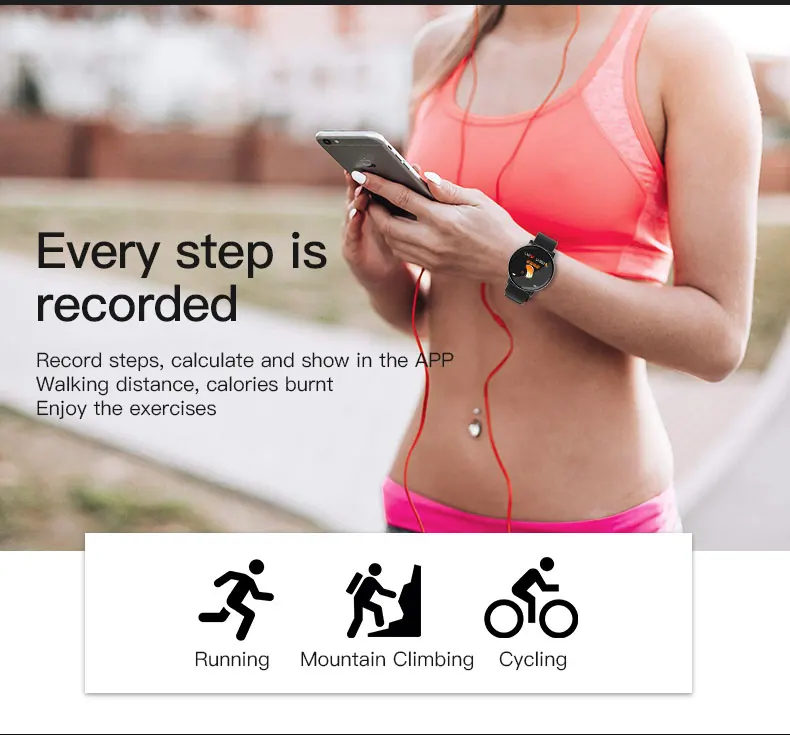 W8 Bluetooth Смарт часы для женщин сердечного ритма кровяное давление часы фитнес-трекер умный браслет наручные часы водонепроницаемые умные часы