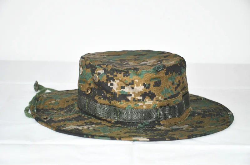 

Free Shipping Camo Military Hat Wide Brim Bucket Army Hat Outdoor Fishing Hat Tactical Bonnie Cap Woodland Digital Color