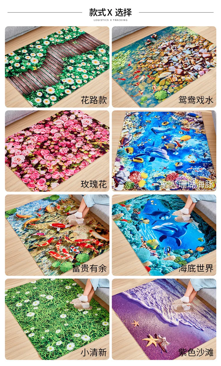 Творческий 3D каменные цветочные коврики для прихожей коврики для Спальня Гостиная мягкий коврик для кухни, ванной, Противоскользящие коврики