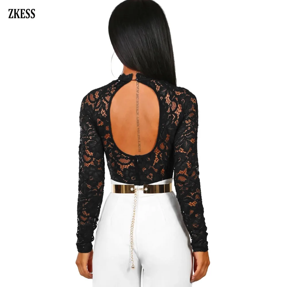 Black-Cutout-Back-Floral-Lace-Long-Sleeve-Bodysuit-LC32304-2-2