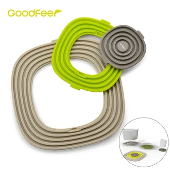 

Goodfeer Non-slip Silicone Heat Resistant Mat 6-in-1 Size Coaster Cushion Table Mat Cup Mug Placemat Pan Pot Holder Kitchen Tool
