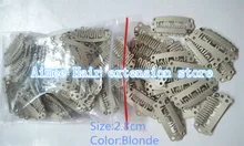 Free shipping 100pcs Blonde 2 8cm hair snap wigs clips for machine wefted weaving extension professional