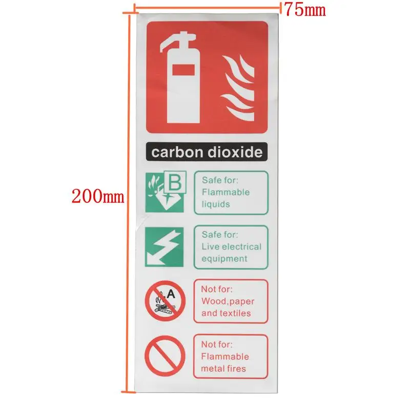 Огнетушитель углекислый газ ID стикер Знак Наклейка Предупреждение безопасность на рабочем месте