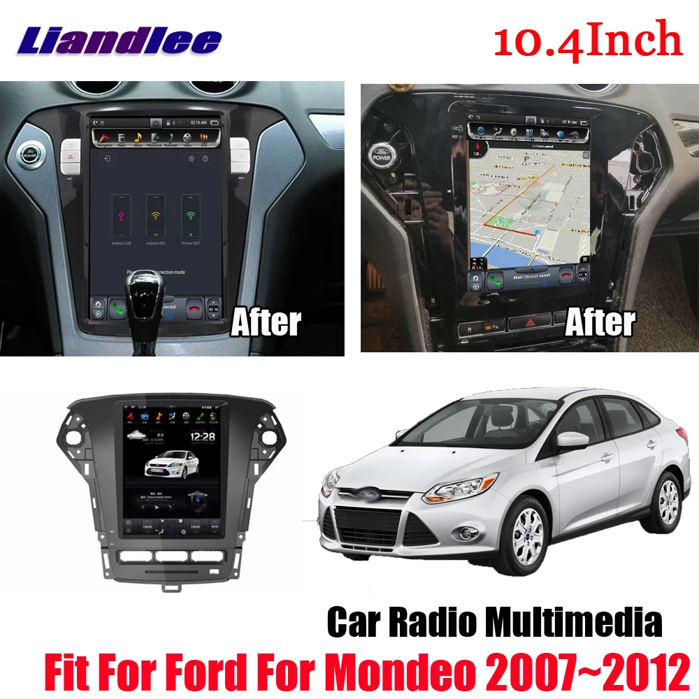 Liandlee Android Tesla вертикальный экран для ford для mondeo 2007~ 2012 автомобильный Carplay зеркало с GPS соединением Nav навигационная карта камера медиа