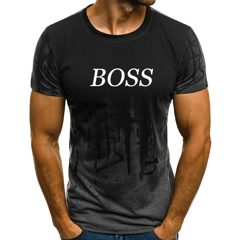 

Funny BOSS Print Camouflage Short Sleeves T-Shirt Tops S-4XL