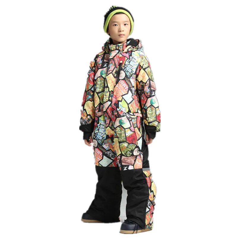 Детский зимний лыжный костюм,горнолыжный костюм детский,горнолыжный комбинезон,комбинезон для сноуборда,горнолыжный комбинезон-30 градусов