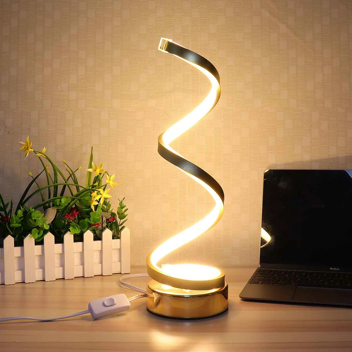 

Creatives Design Spiral Modern LED Table Desk Lamp 24w Warm White Light For Bedroom Beside Lamp Home Decor Lighting Fixture