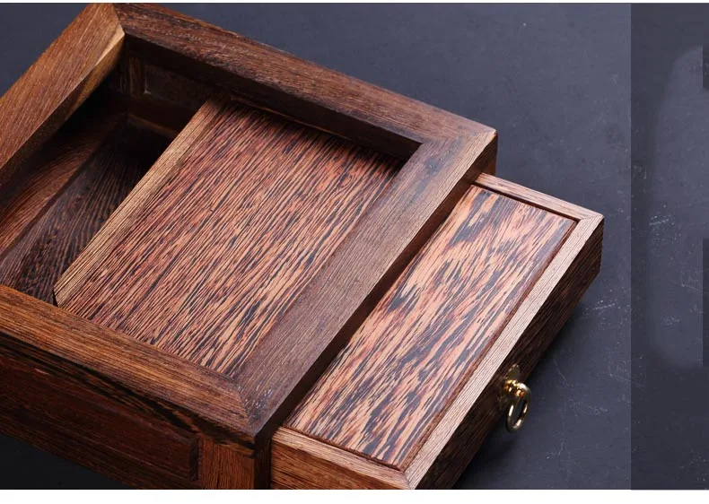 Коробка для хранения чая из натурального массива дерева, однослойный ящик для чайного торта, коробки для подноса, тарелка, чайная посуда, аксессуары, разделитель пуэр, искусство