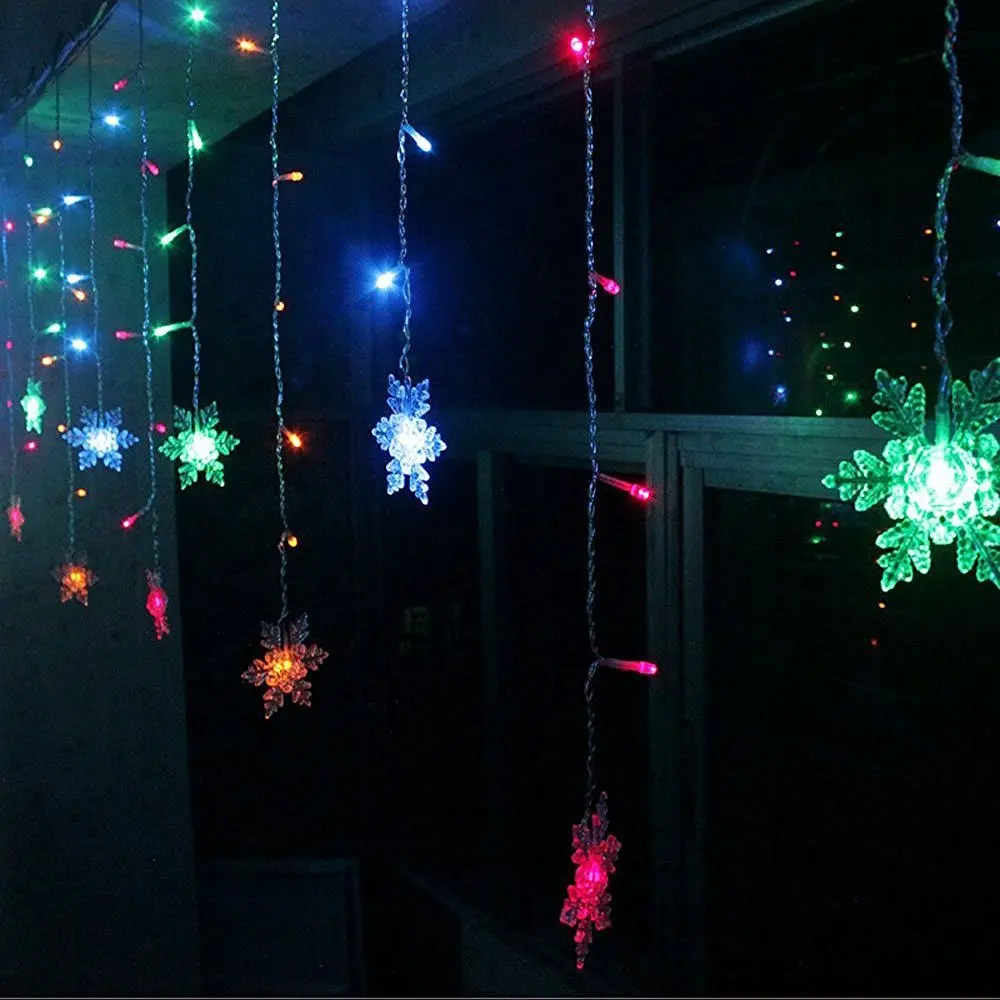 Feimefeiyou 3,5 м светодиодный 96 LED Снежинка 8 режимов Строка Фея Света для Рождество Новый год фестиваль свадебные карнизы украшения