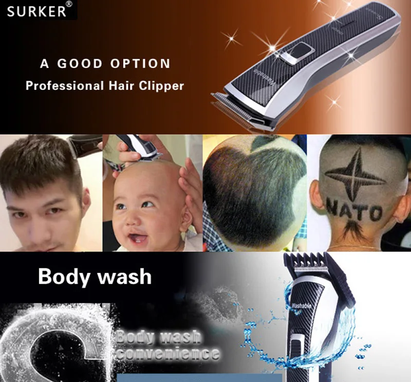 Машинка для стрижки волос SK- профессиональная машинка для стрижки волос лезвие из нержавеющей стали высокоточное водонепроницаемое беспроводное