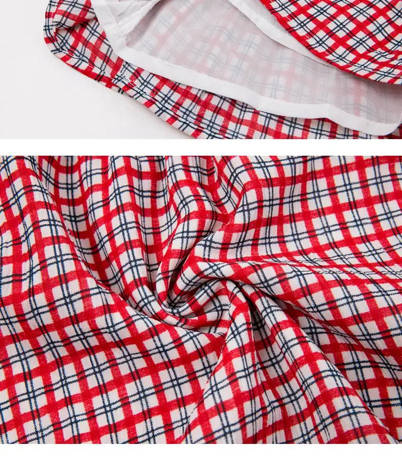 Girls Plaid Off Shoulder Dress G5506-16