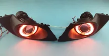 LED DRL daytime running light CCFL occhio di angelo, fendinebbia obiettivo del proiettore con coperchio per S-ubaru Legacy 2007-08, 2 pz