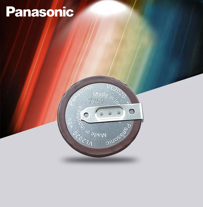 Panasonic Original VL2020 3V 20mAh coin type rechargeable 90 degrees fillet lithium button cell ...